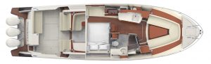 Hinckley Sport Boat 40x_Plan Interior_Settee