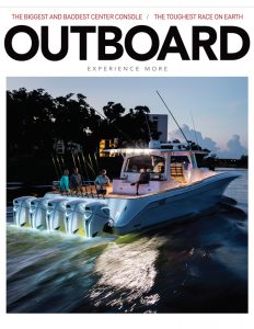Hinckley Sport Boat 40c Featured in the First Issue of the New Outboard Magazine